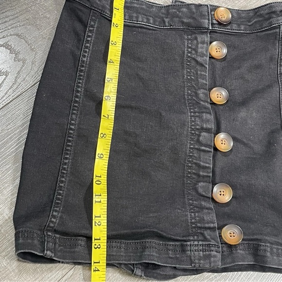 Free People Black Button-Front Mini Skirt Size 0 - Picture 4 of 8